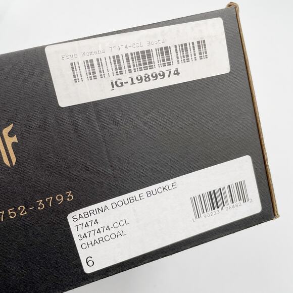 Frye Sabrina Boots Charcoal Gray Suede‎ Double Buckle Ankle Sz 6 Women's - Picture 10 of 10